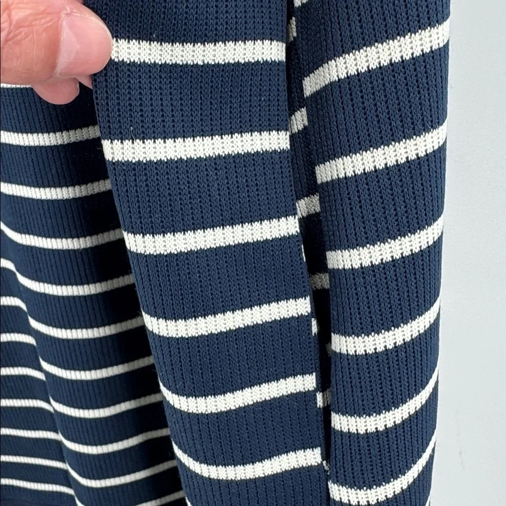 Entro Navy and White Striped Mini Dress sleeveless ribbed coastal nautical M